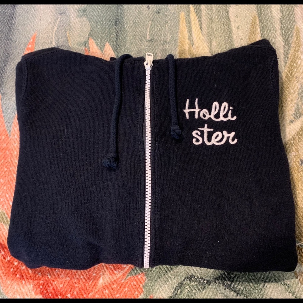 Navy Blue Hollister Zip Up